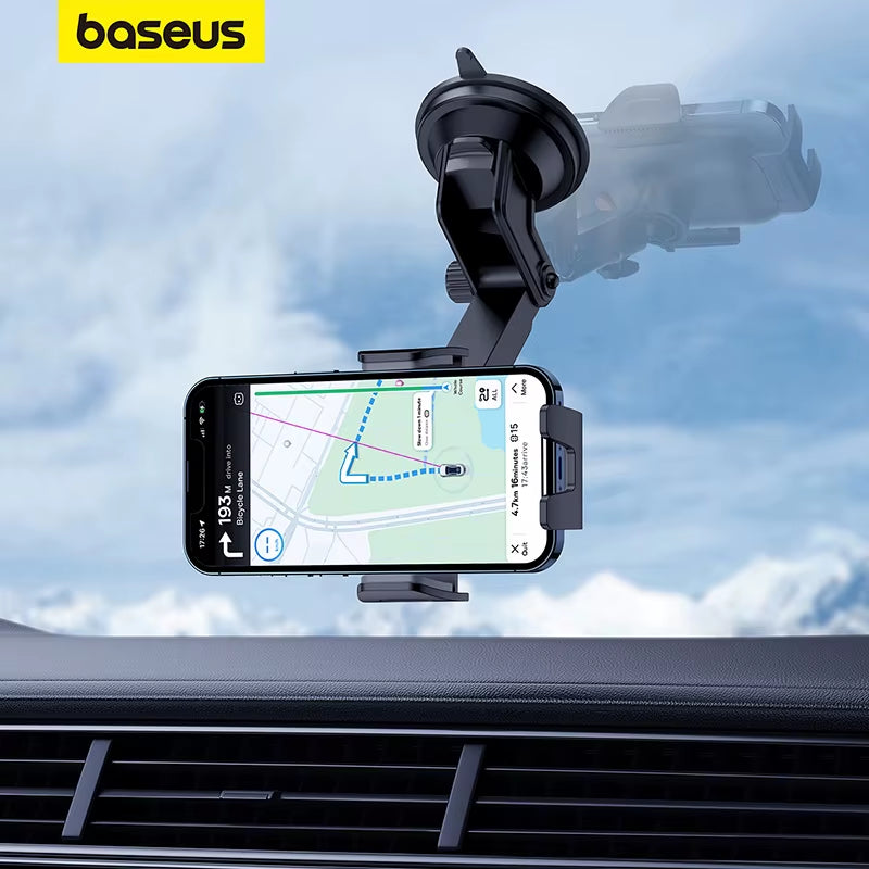360° Suction Cup Car Phone Holder - Universal Smartphone Mount for iPhone, Samsung, Huawei