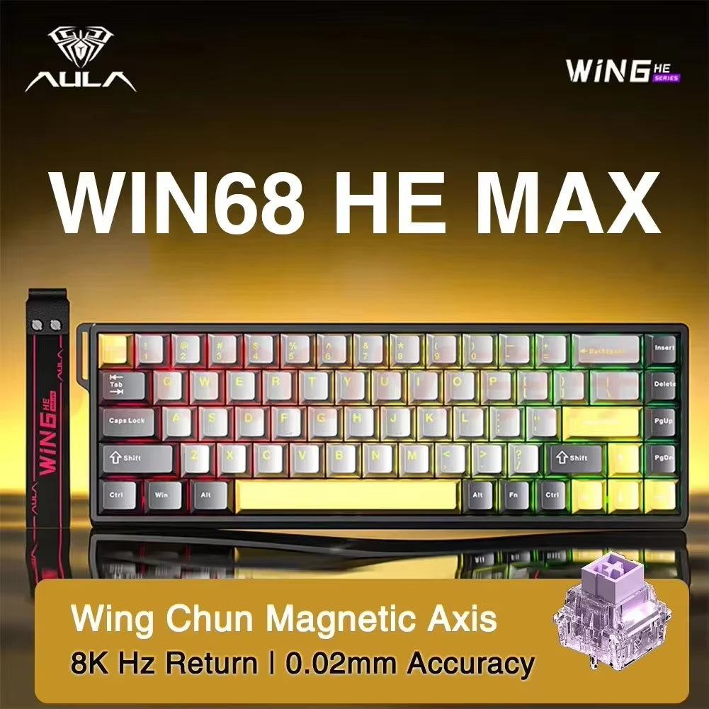 AULA WIN60/WIN68 HE Gaming Mechanical Keyboard - 8K Return, RGB Hotswap, Rapid Trigger for Esports Enthusiasts