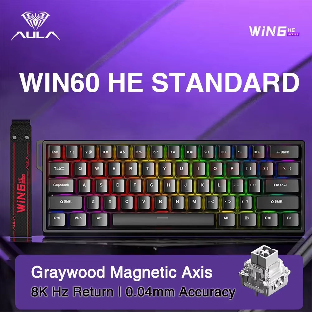 AULA WIN60/WIN68 HE Gaming Mechanical Keyboard - 8K Return, RGB Hotswap, Rapid Trigger for Esports Enthusiasts