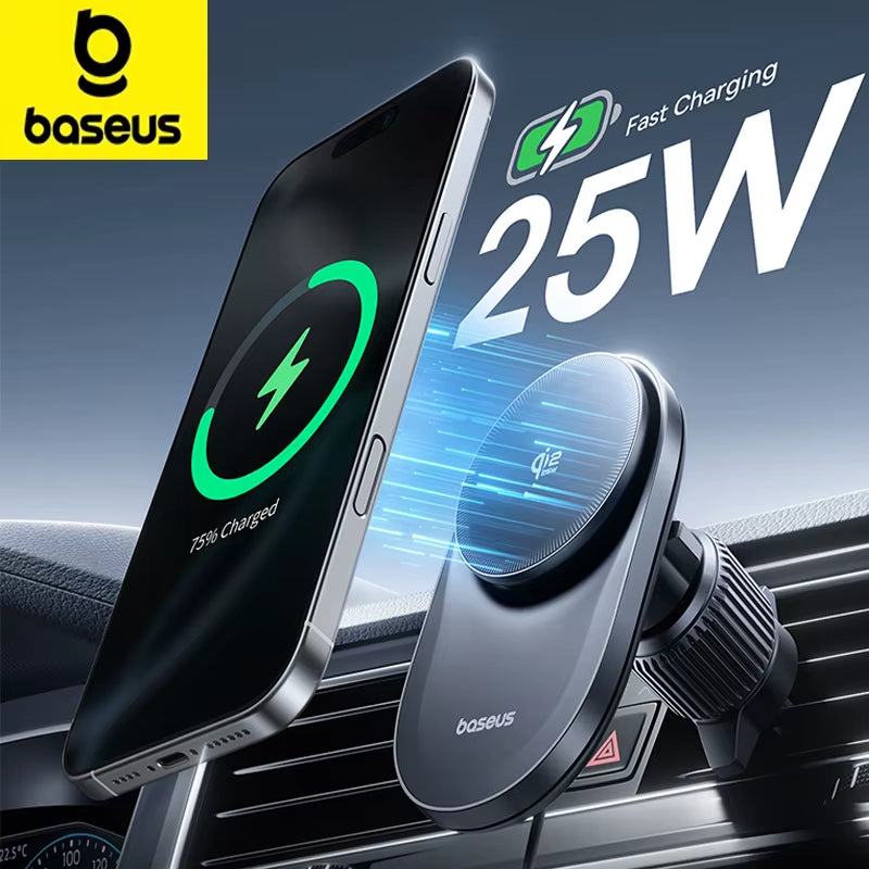 Qi2.2 Magnetic Car Phone Holder & 25W Fast Wireless Charger for iPhone & Samsung - Ultimate Dashboard Convenience