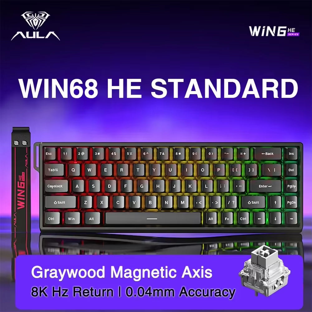 AULA WIN60/WIN68 HE Gaming Mechanical Keyboard - 8K Return, RGB Hotswap, Rapid Trigger for Esports Enthusiasts