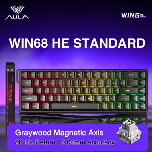 AULA WIN60/WIN68 HE Gaming Mechanical Keyboard - 8K Return, RGB Hotswap, Rapid Trigger for Esports Enthusiasts