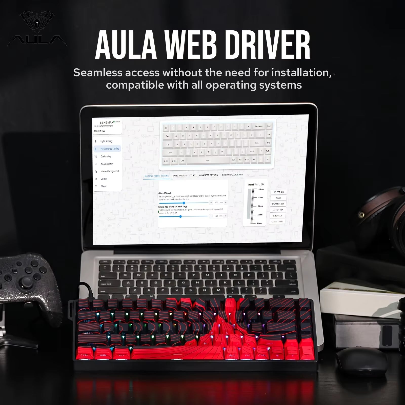 AULA WIN60/WIN68 HE Gaming Mechanical Keyboard - 8K Return, RGB Hotswap, Rapid Trigger for Esports Enthusiasts