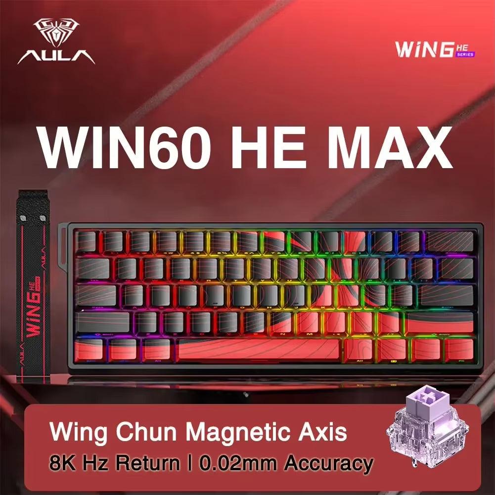 AULA WIN60/WIN68 HE Gaming Mechanical Keyboard - 8K Return, RGB Hotswap, Rapid Trigger for Esports Enthusiasts
