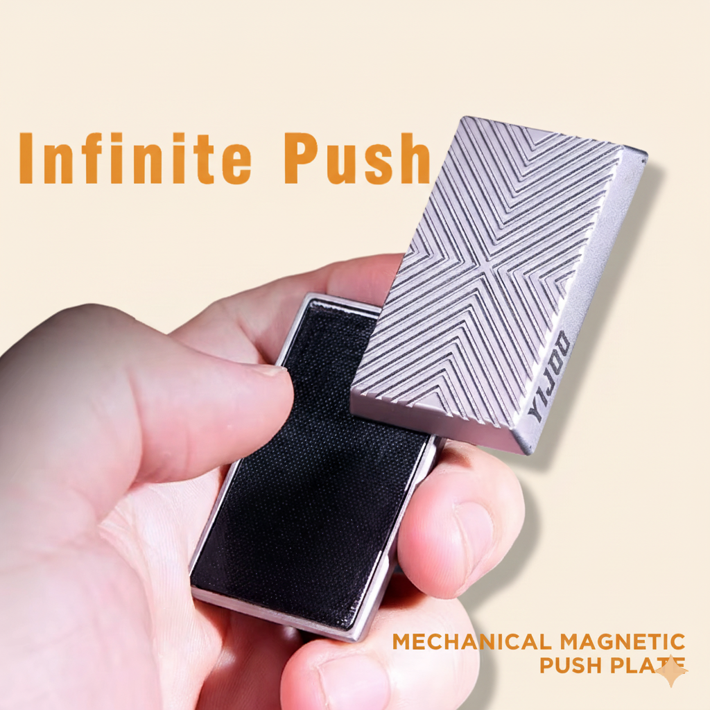 Magnetic Cube Push Slider - Ultimate Stress Relief Metal Fidget Toy for Adults & Kids - Perfect DIY Desk Gift!