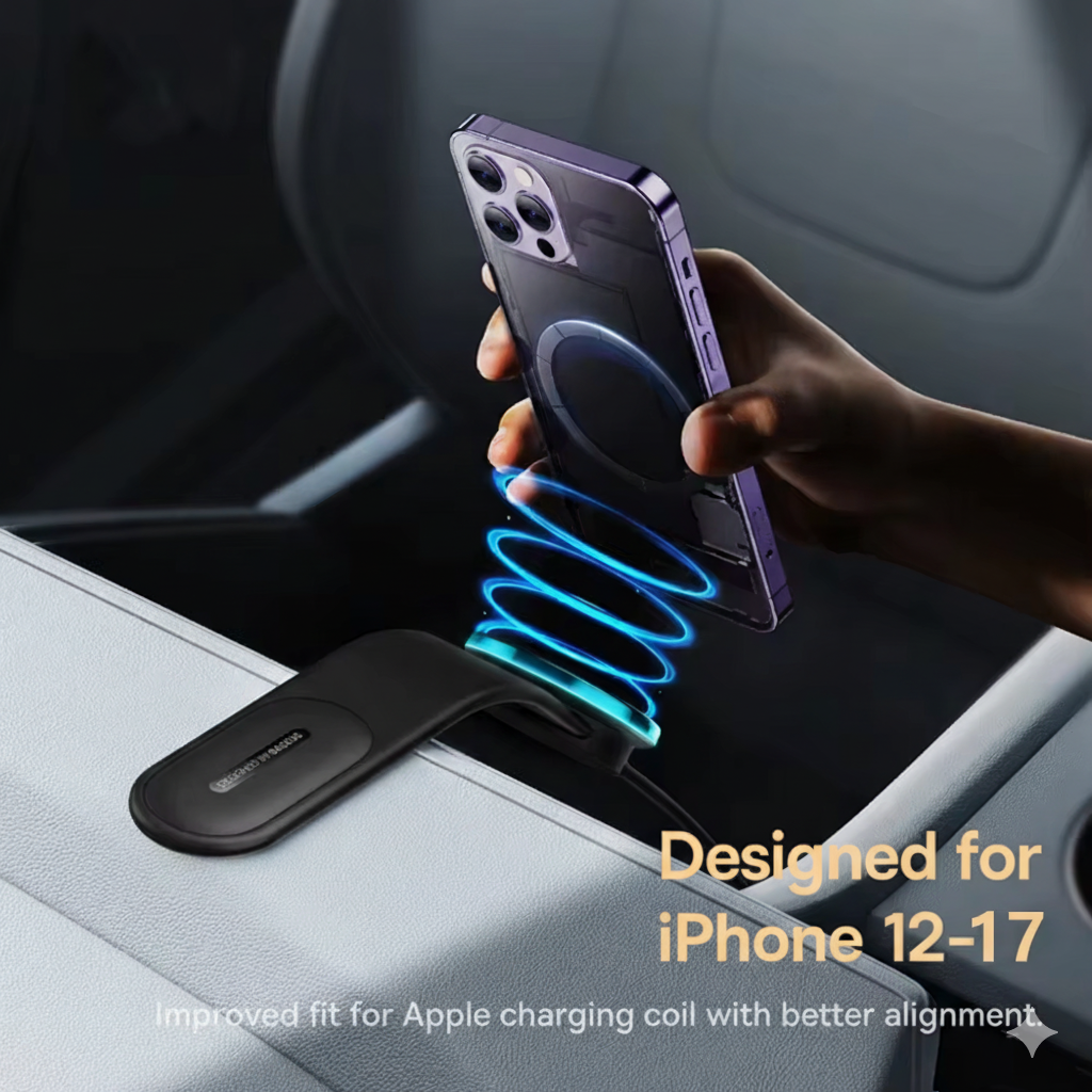15W Magnetic Wireless Charging Car Mount (iPhone 12-17)