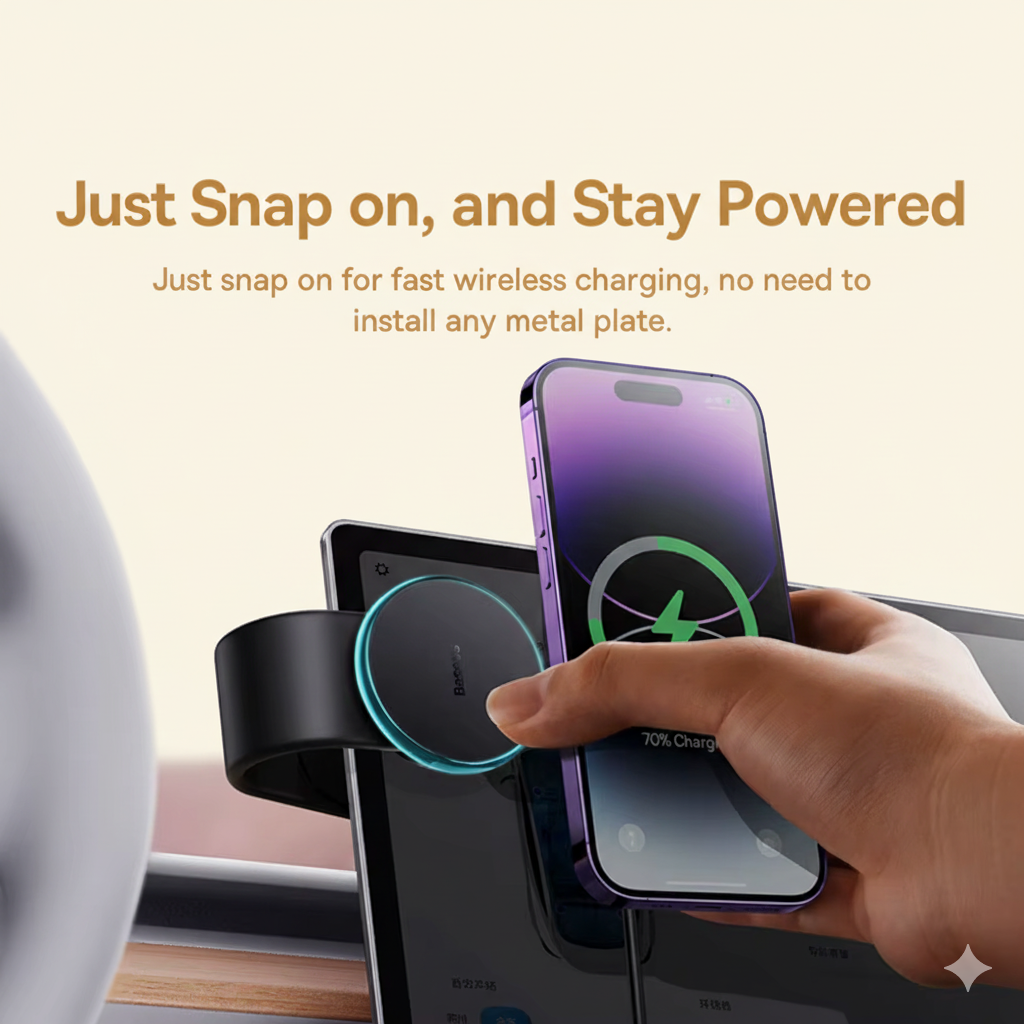 15W Magnetic Wireless Charging Car Mount (iPhone 12-17)