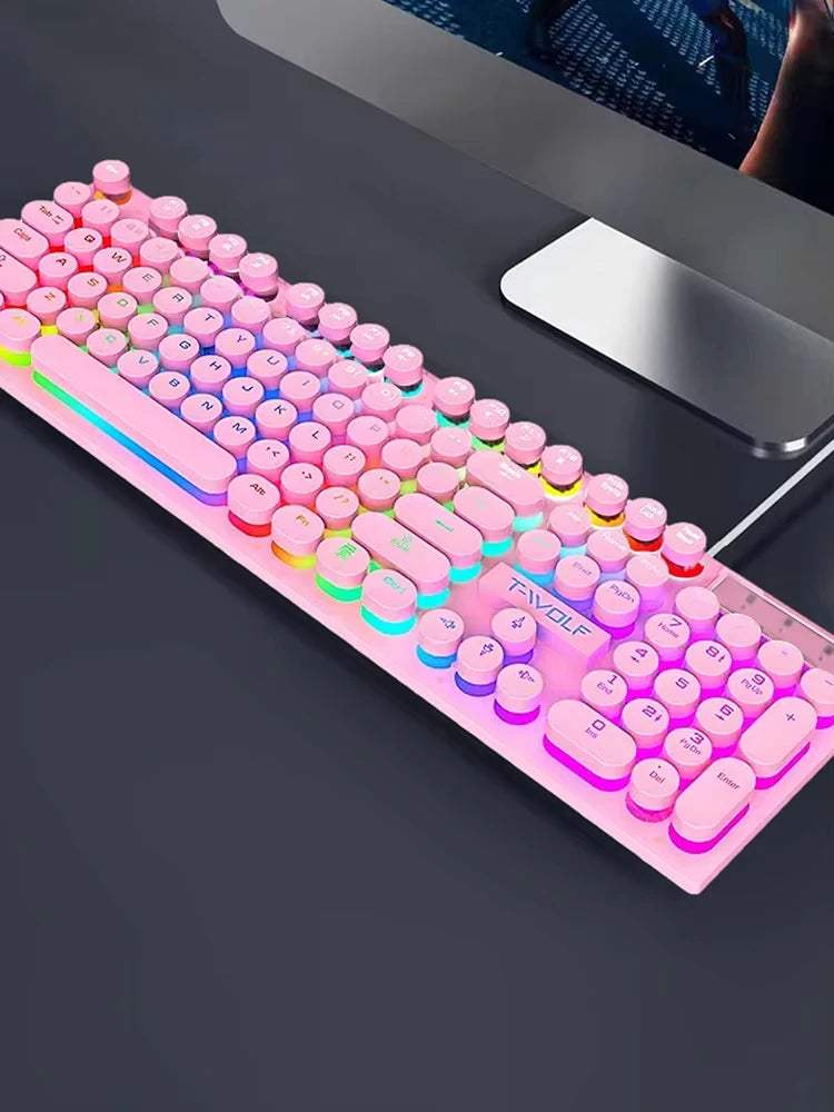Illuminated Wired Mechanical Gaming Keyboard for Desktop and Laptop - Perfect for Esports!