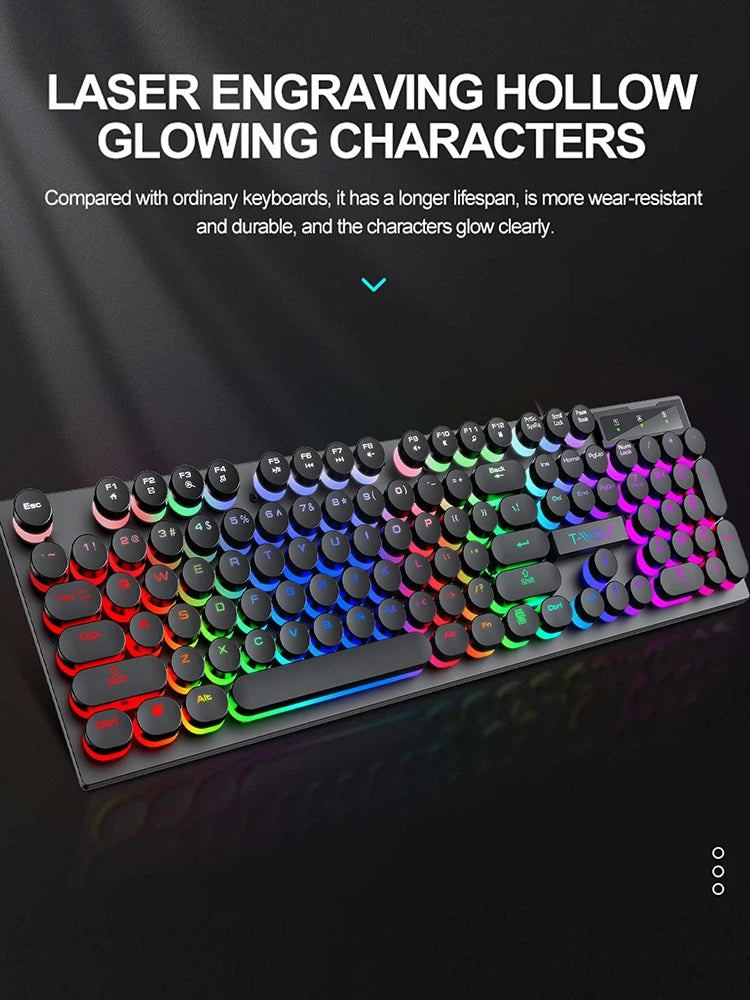 Illuminated Wired Mechanical Gaming Keyboard for Desktop and Laptop - Perfect for Esports!