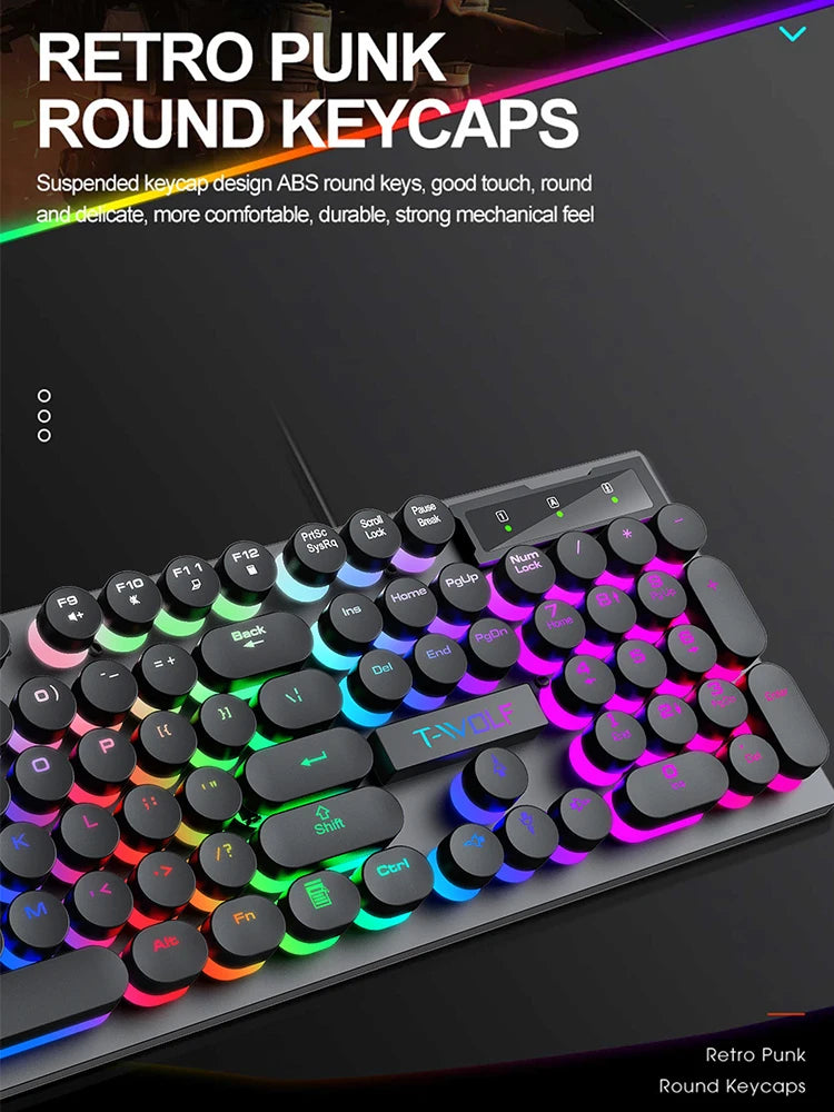 Illuminated Wired Mechanical Gaming Keyboard for Desktop and Laptop - Perfect for Esports!