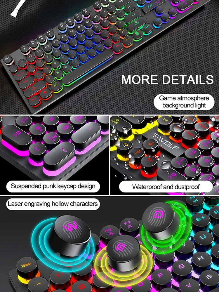 Illuminated Wired Mechanical Gaming Keyboard for Desktop and Laptop - Perfect for Esports!