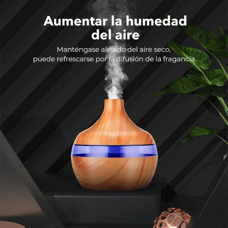 Elevate Your Home with the 300ML Ultrasonic Wood Grain Essential Oil Diffuser - Your Ultimate USB Aroma Humidifier for Relaxation and Purification