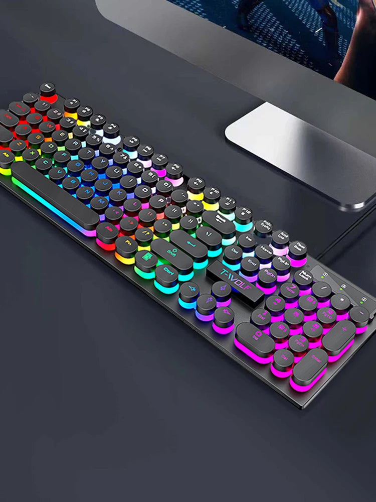 Illuminated Wired Mechanical Gaming Keyboard for Desktop and Laptop - Perfect for Esports!