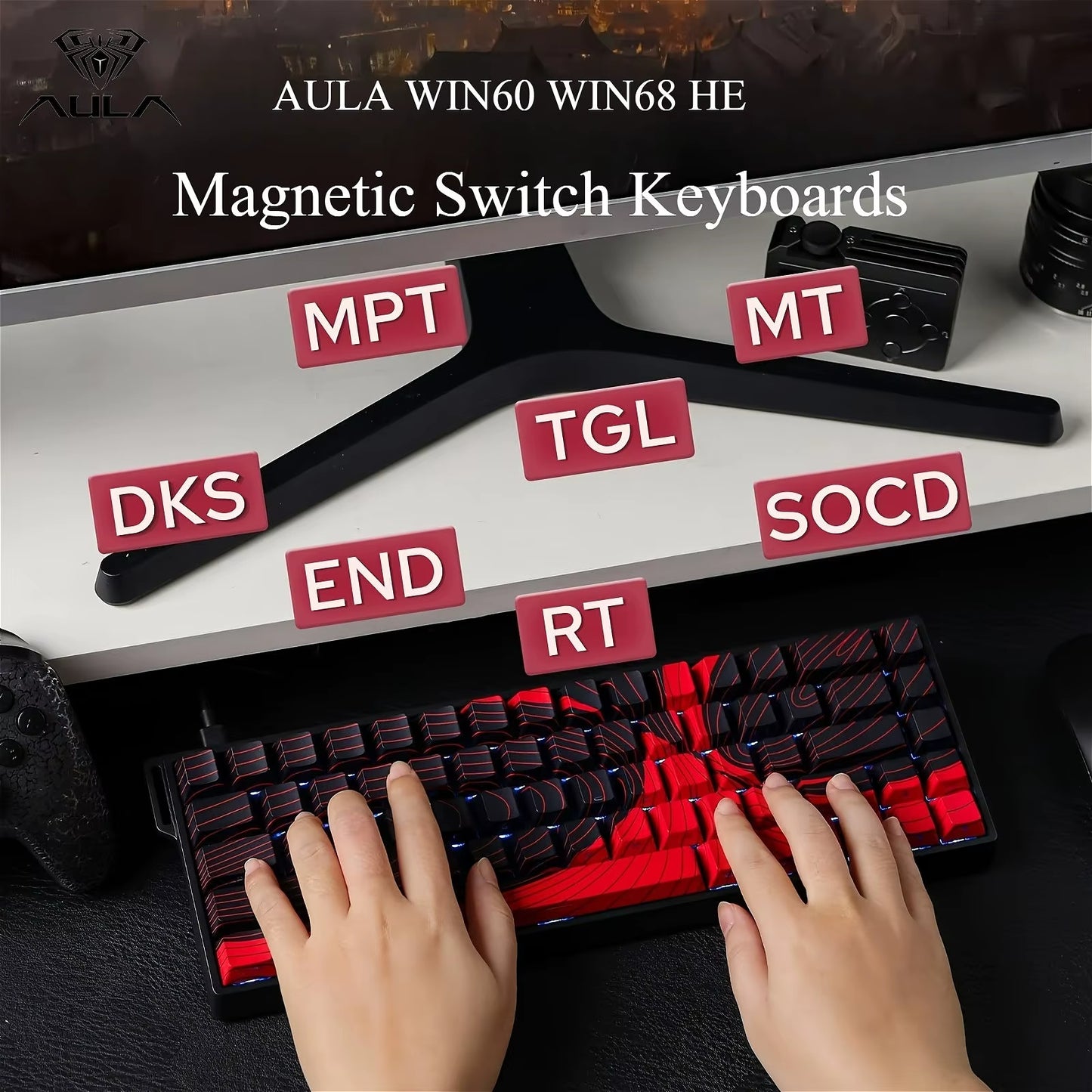 AULA WIN60/WIN68 HE Gaming Mechanical Keyboard - 8K Return, RGB Hotswap, Rapid Trigger for Esports Enthusiasts