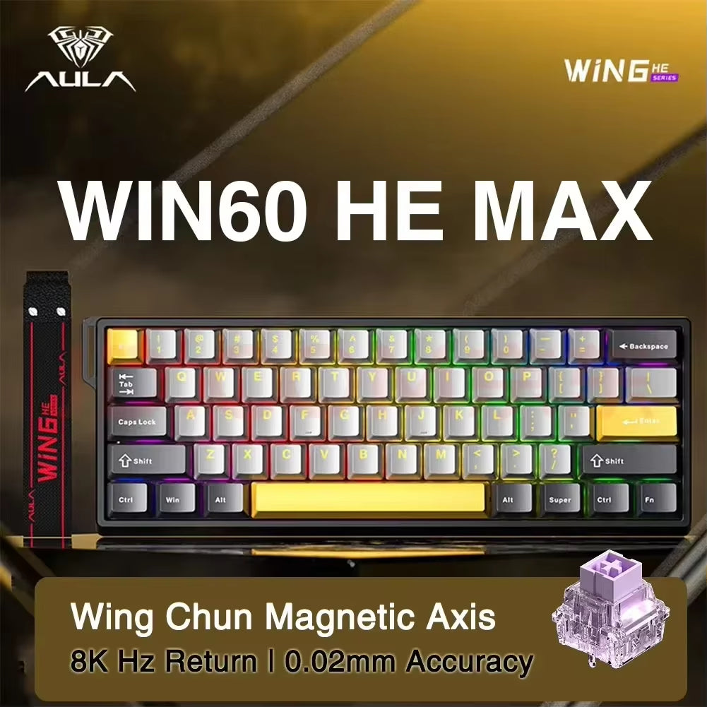 AULA WIN60/WIN68 HE Gaming Mechanical Keyboard - 8K Return, RGB Hotswap, Rapid Trigger for Esports Enthusiasts