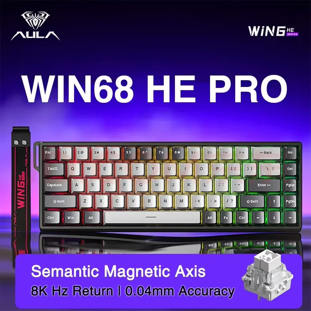 AULA WIN60/WIN68 HE Gaming Mechanical Keyboard - 8K Return, RGB Hotswap, Rapid Trigger for Esports Enthusiasts