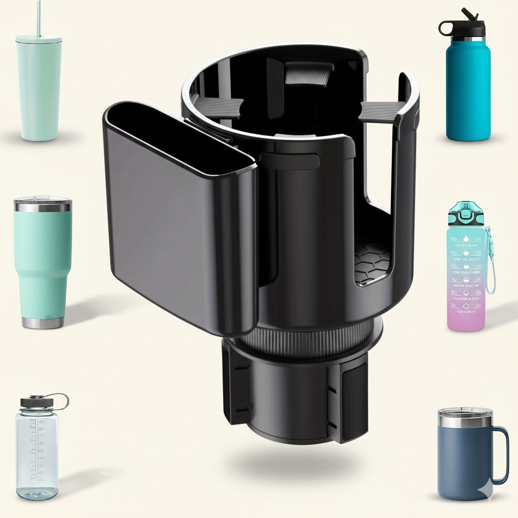 Your Car's Best Upgrade: Cup Holder Expander with Phone Slot.