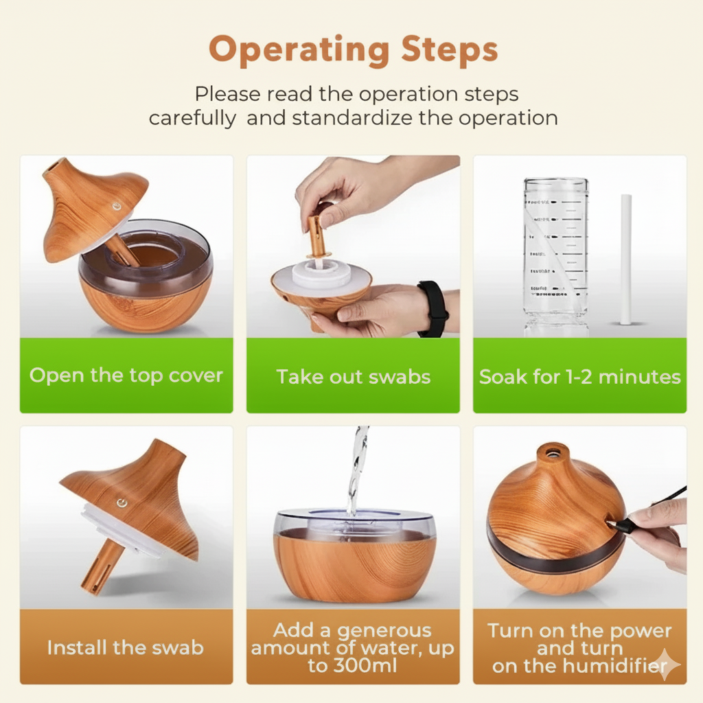 Relax & Purify: Wood Grain Ultrasonic Diffuser