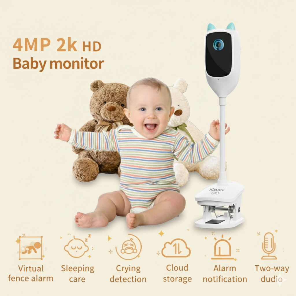 Smart 4MP Baby Cam: 360° View & Crying Detect