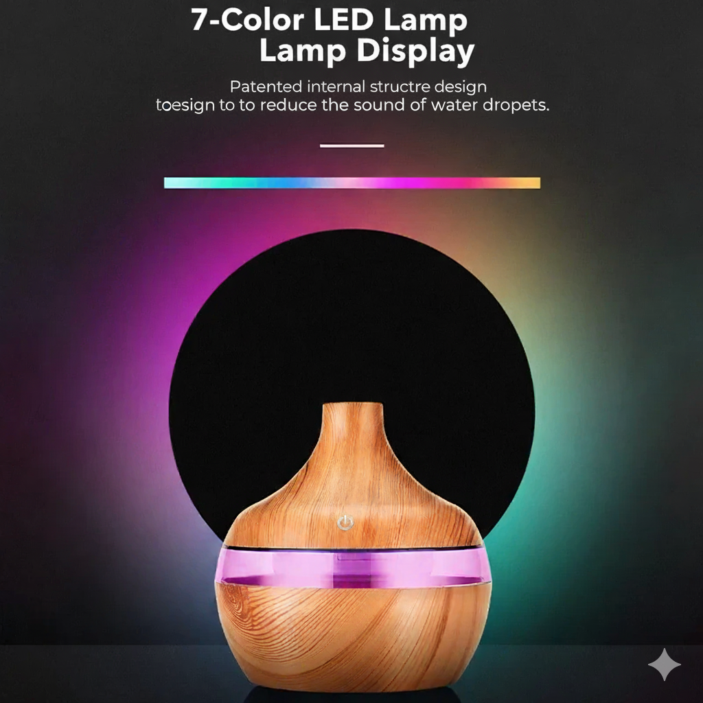 Relax & Purify: Wood Grain Ultrasonic Diffuser