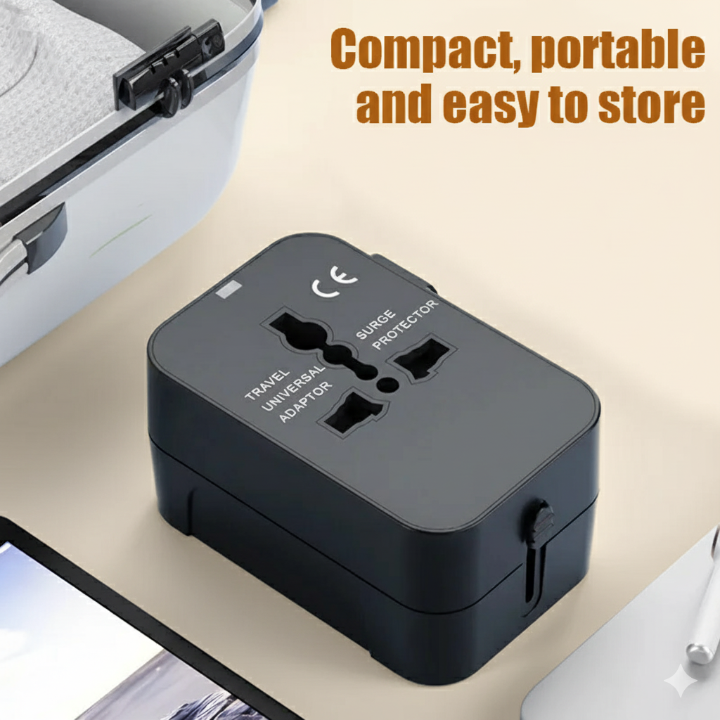 The All-in-One World Adapter with Dual USB Ports