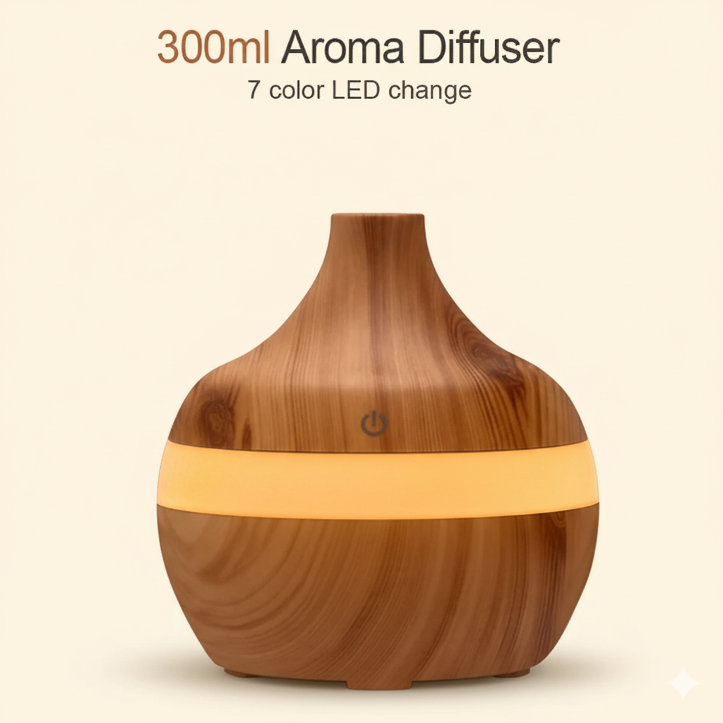 Relax & Purify: Wood Grain Ultrasonic Diffuser
